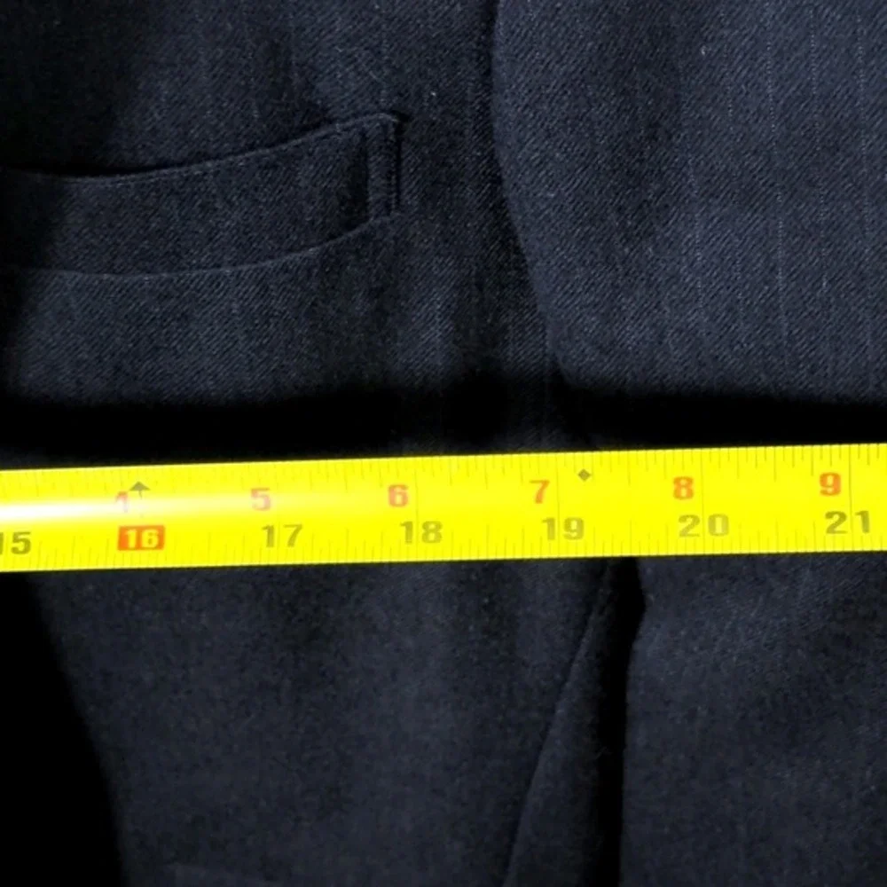 VTG‎ Brooks Brothers 346 Pinstripe Suit Jacket Blazer 41 Long Y2K Navy Blue Wool